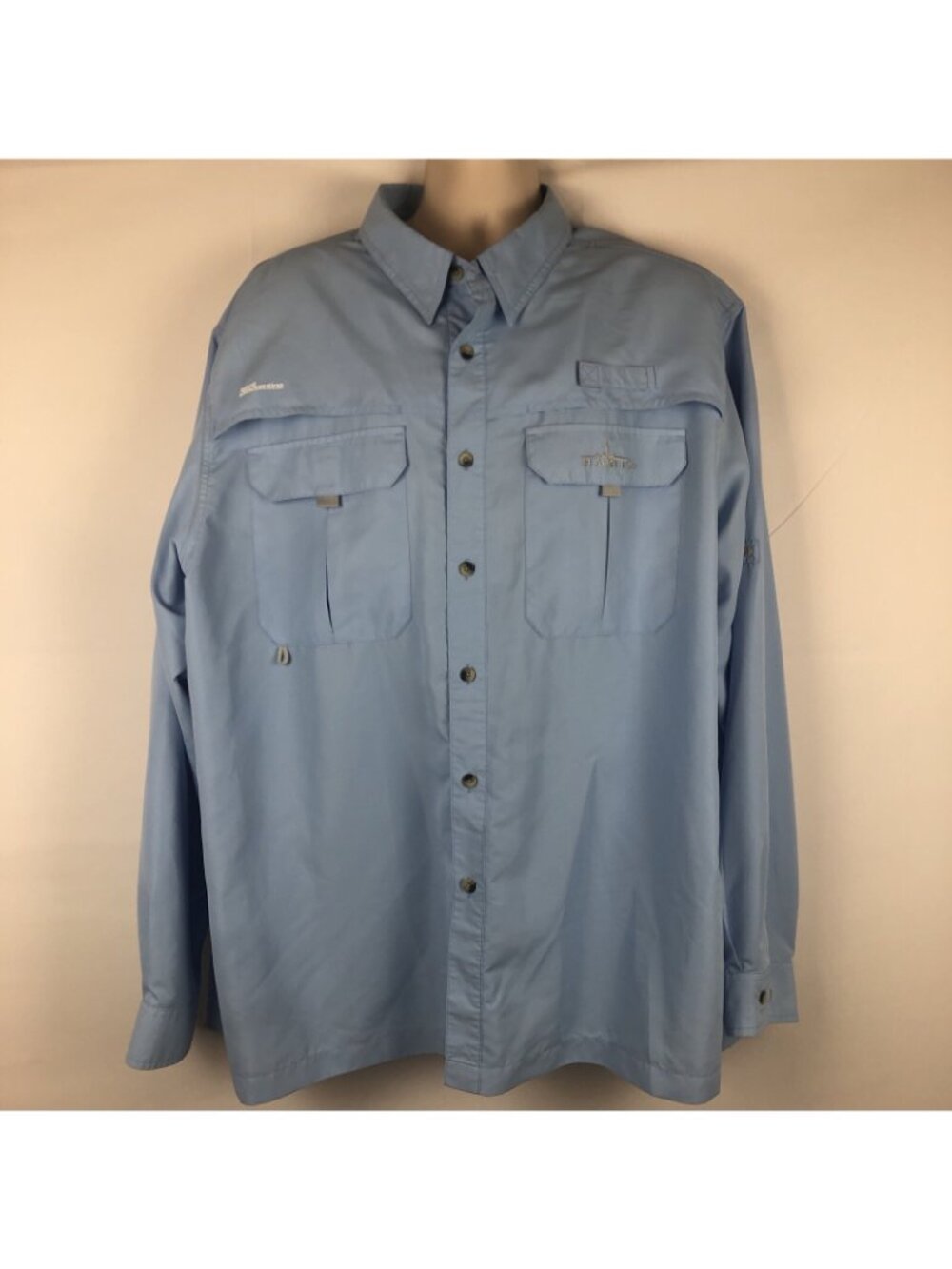HABIT Long Sleeve Shirt 360* Vented Back Mens sz 2XL Baby Blue - Picture 2 of 8